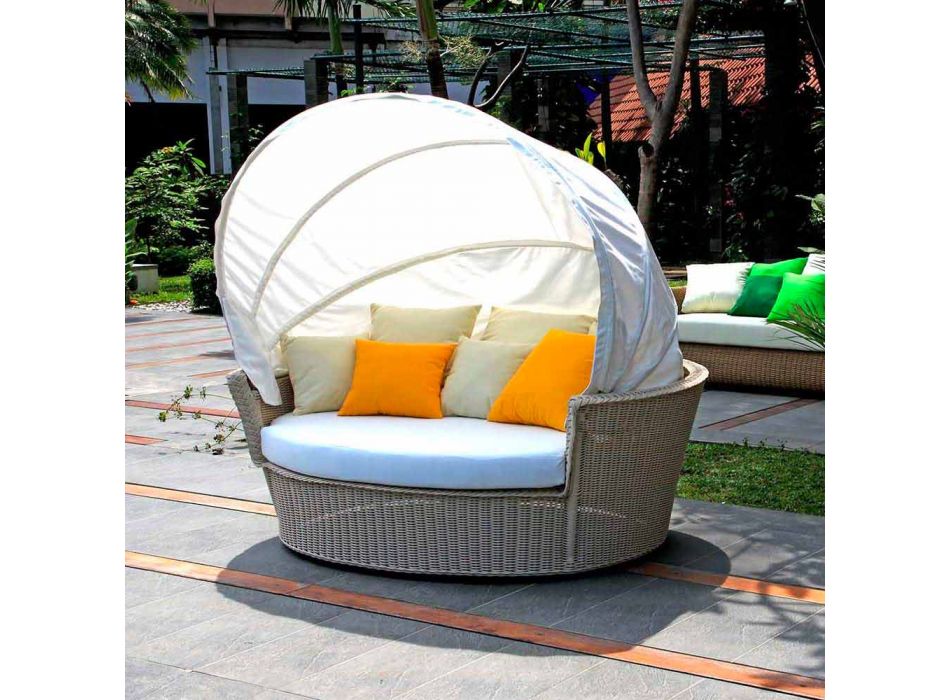 Sofa wyspa relaks ogród z Hectorem tkania wykonane ręcznie, nowoczesny design Viadurini