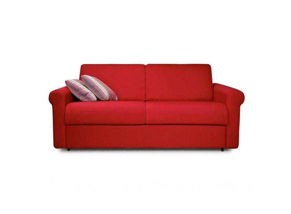 Sofa 2 lub 3 osobowa ze zdejmowanej czerwonej tkaniny Made in Italy - Geneviev Viadurini