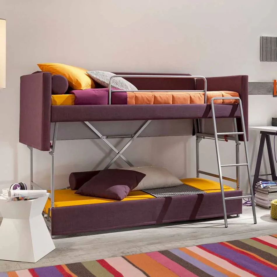 Zaprojektuj sofę z łóżkiem piętrowym obitą tkaniną Made in Italy - Gretel Viadurini