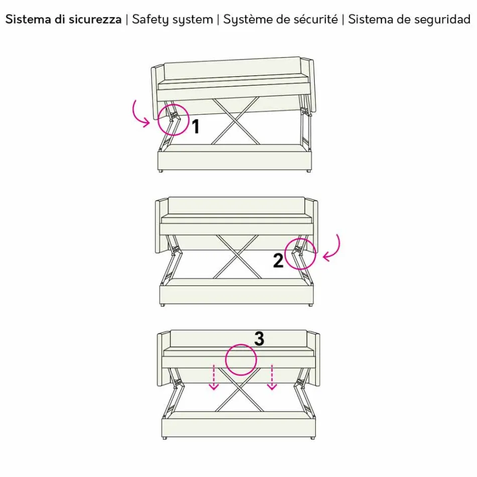 Zaprojektuj sofę z łóżkiem piętrowym obitą tkaniną Made in Italy - Gretel Viadurini