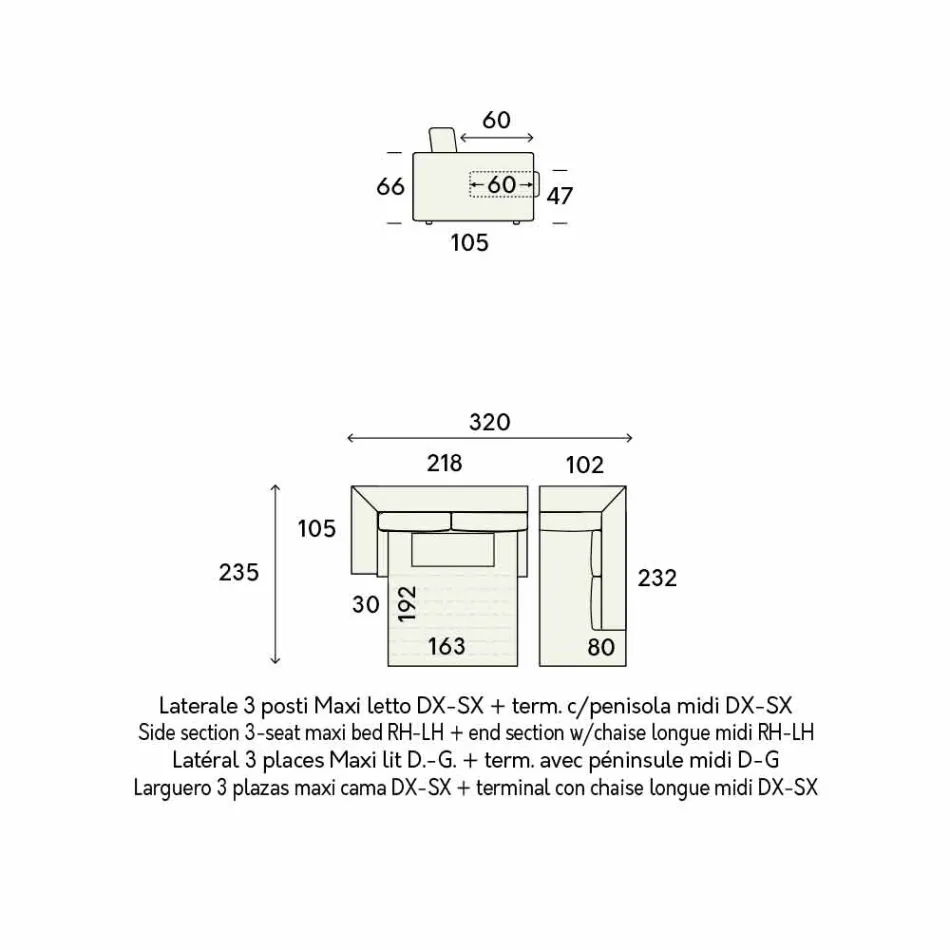 Zaprojektuj narożną sofę z beżowej tkaniny Made in Italy - Ortensia Viadurini