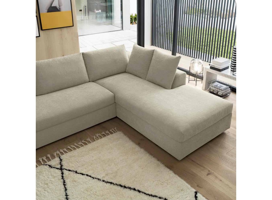 Zaprojektuj narożną sofę z beżowej tkaniny Made in Italy - Ortensia Viadurini