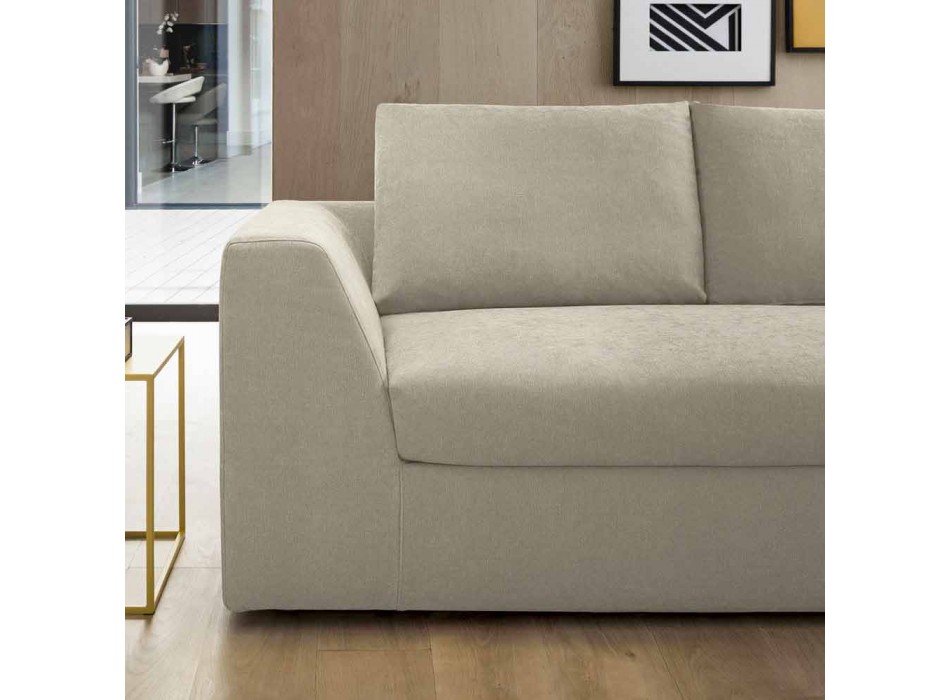 Zaprojektuj narożną sofę z beżowej tkaniny Made in Italy - Ortensia Viadurini
