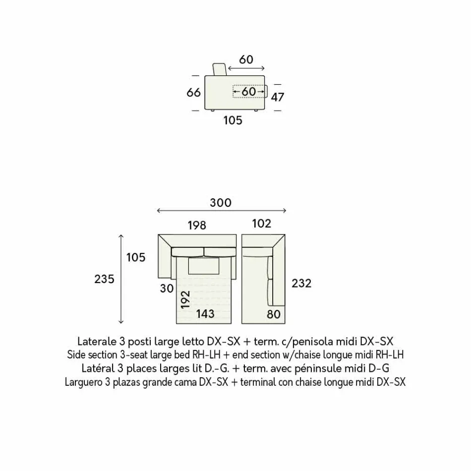 Zaprojektuj narożną sofę z beżowej tkaniny Made in Italy - Ortensia Viadurini