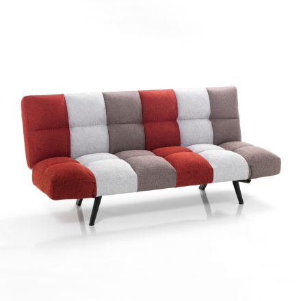 Rozkładana sofa z wielobarwnej, nieusuwalnej tkaniny - Promezio Viadurini