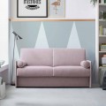 Sofa z jasnoróżowej tkaniny z białą obwódką Made in Italy - Poppy