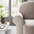 Podwójna sofa rozkładana z designerskiej tkaniny Made in Italy - Anemone Viadurini