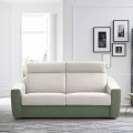 Nowoczesna rozkładana sofa tapicerowana tkaniną dwukolorową wyprodukowaną we Włoszech - Begonia