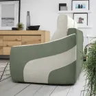 Nowoczesna rozkładana sofa tapicerowana tkaniną dwukolorową wyprodukowaną we Włoszech - Begonia Viadurini