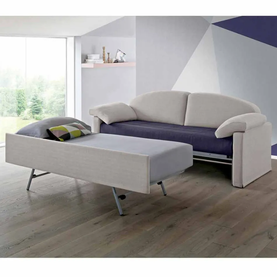 Nowoczesna sofa tapicerowana dwukolorową tkaniną Made in Italy - Kayla Viadurini