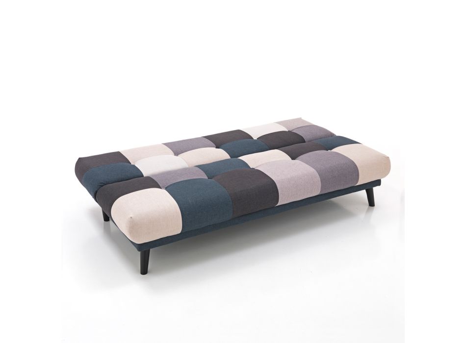 Rozkładana sofa pokryta tkaniną - Cerio Viadurini