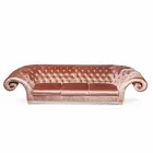 Sofa lniana w stylu capitonné w klasycznym stylu Baloo Viadurini