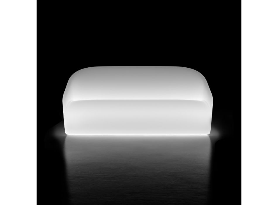 Jasna sofa ogrodowa z polietylenu z diodą LED Made in Italy - lipiec Viadurini