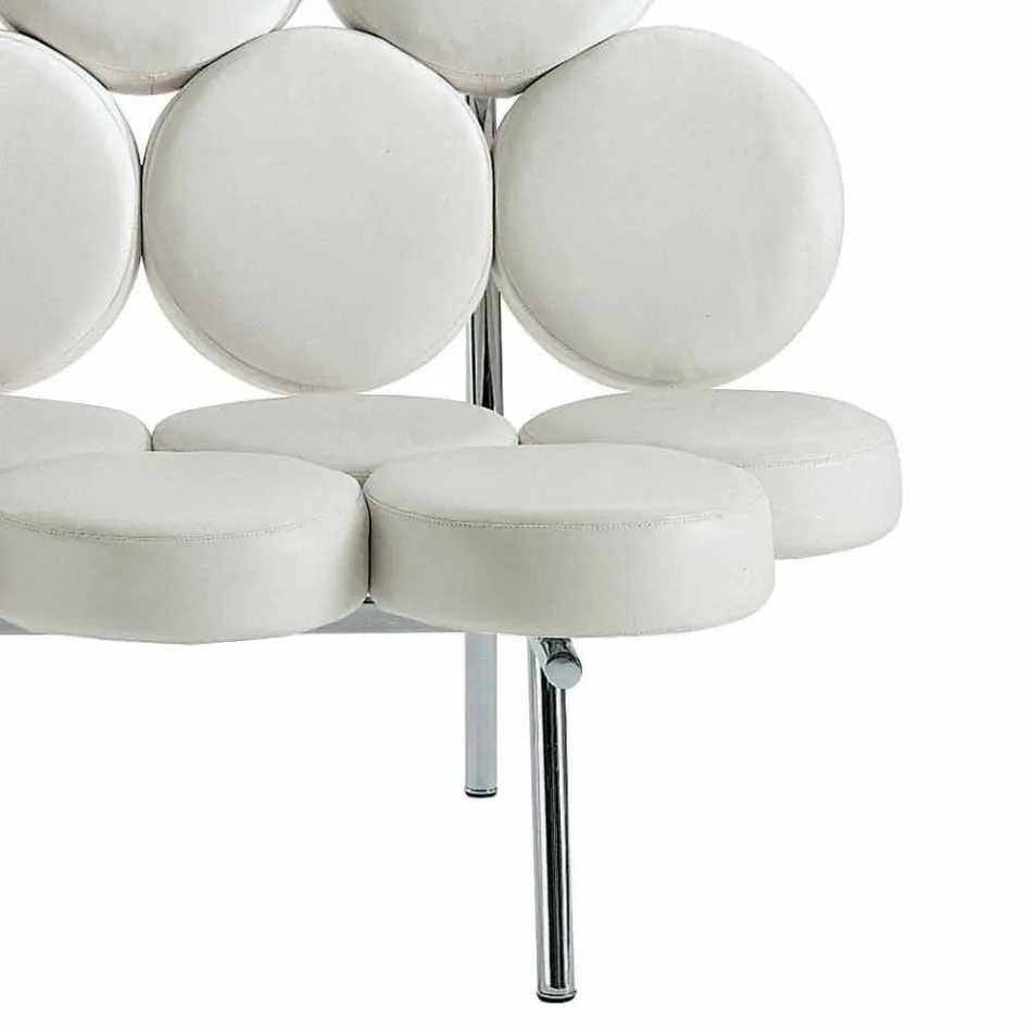 Nowoczesna skórzana sofa z luksusem Made in Italy Stalowa konstrukcja - Arthur Viadurini