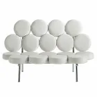 Nowoczesna skórzana sofa z luksusem Made in Italy Stalowa konstrukcja - Arthur Viadurini