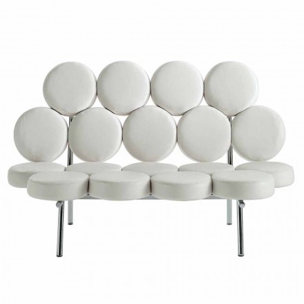 Nowoczesna skórzana sofa z luksusem Made in Italy Stalowa konstrukcja - Arthur Viadurini