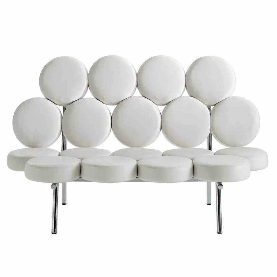 Nowoczesna skórzana sofa z luksusem Made in Italy Stalowa konstrukcja - Arthur Viadurini