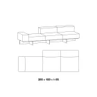 Saphir – Nowoczesna modułowa sofa ze szklanym stelażem, wyprodukowana we Włoszech Viadurini