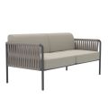 Sofa zewnętrzna ze stali i liny w różnych rozmiarach z poduszkami Made in Italy - Helga