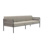Sofa zewnętrzna ze stali i liny w różnych rozmiarach z poduszkami Made in Italy - Helga Viadurini