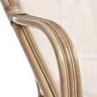 2-osobowa sofa ogrodowa do ogrodu z białymi rattanowymi poduszkami - Maurizia Viadurini