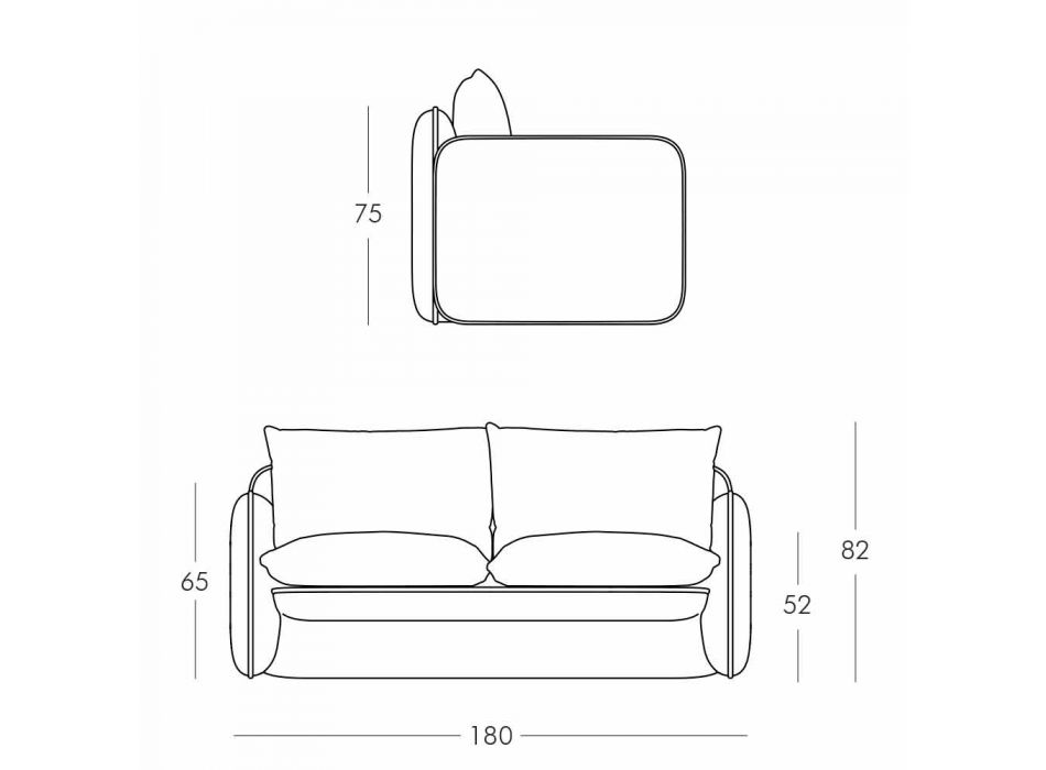 2 osobowa sofa zewnętrzna z tkaniny lub skóry - Mara by Slide Viadurini