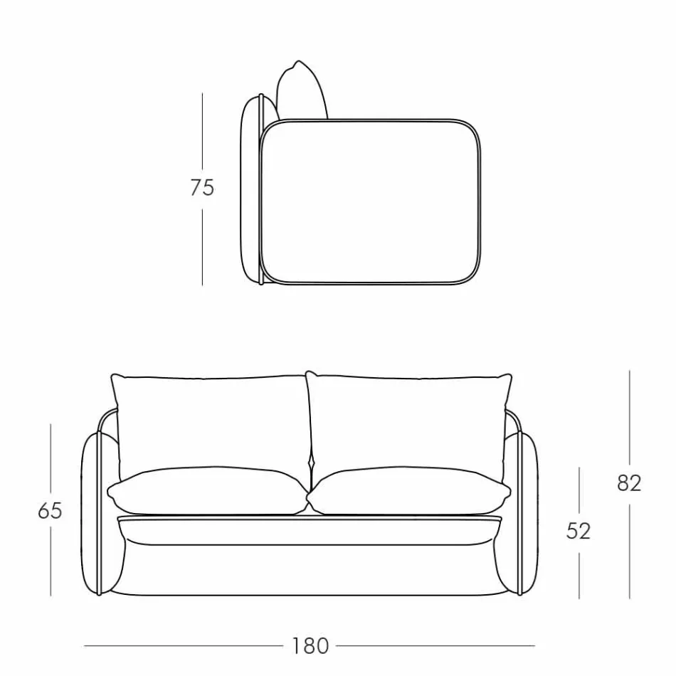 2 osobowa sofa zewnętrzna z tkaniny lub skóry - Mara by Slide Viadurini