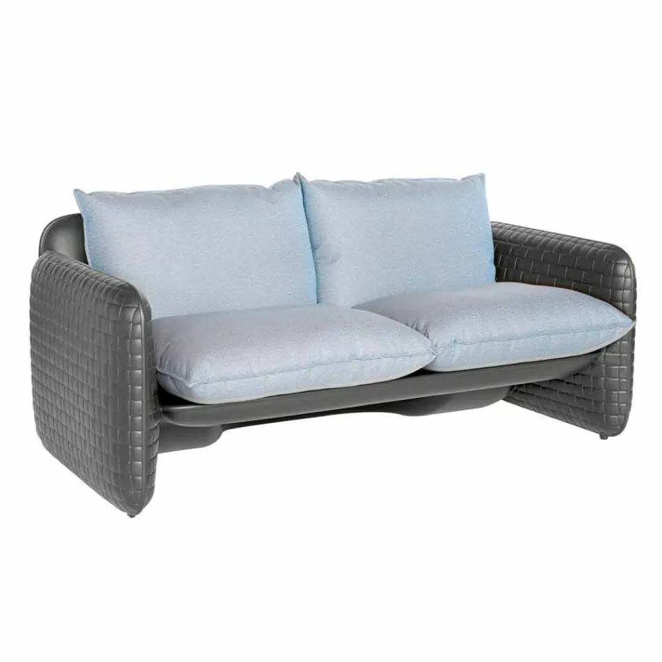 2 osobowa sofa zewnętrzna z tkaniny lub skóry - Mara by Slide Viadurini