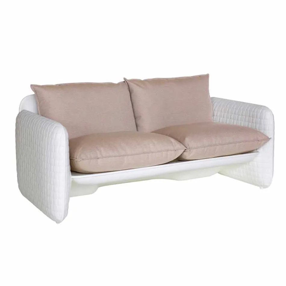 2 osobowa sofa zewnętrzna z tkaniny lub skóry - Mara by Slide Viadurini