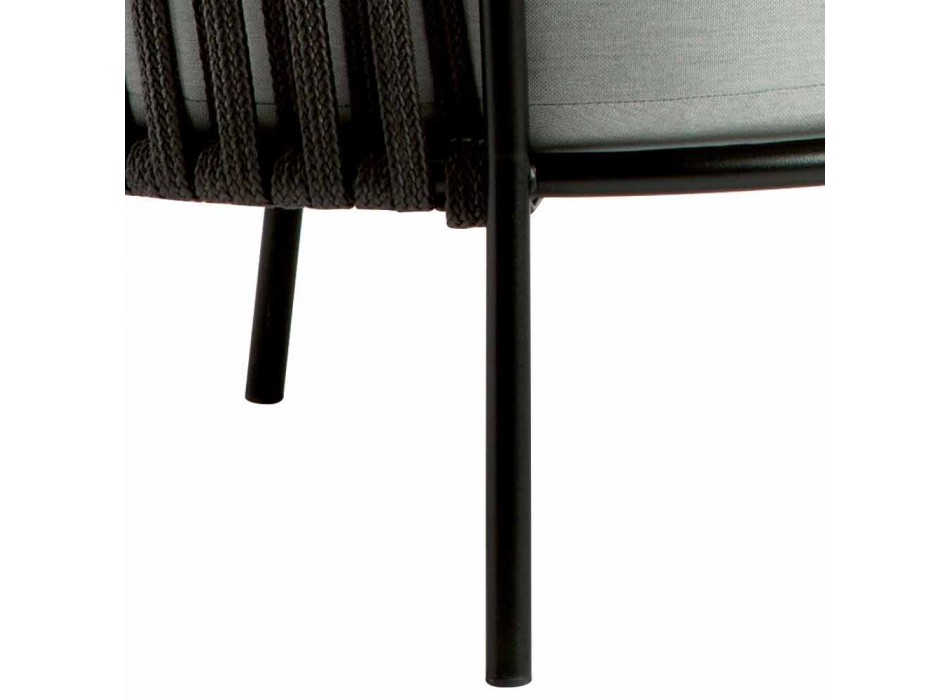 3-osobowa sofa zewnętrzna z metalu, liny i tkaniny Made in Italy - Mari