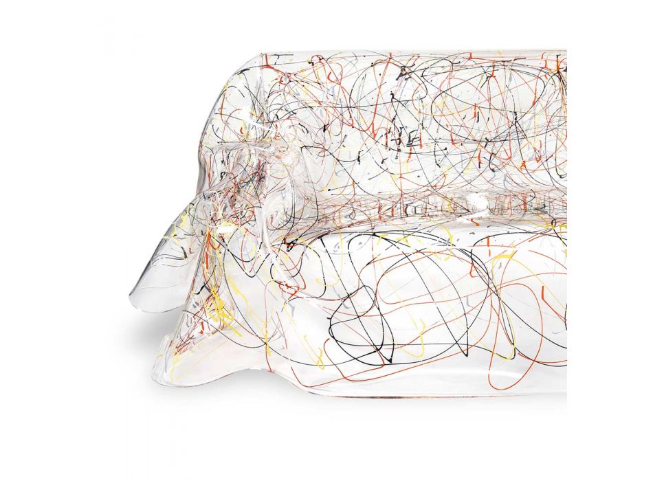 Biała lub wielokolorowa sofa z pleksi nadająca się do recyklingu wewnątrz na zewnątrz - Jolly