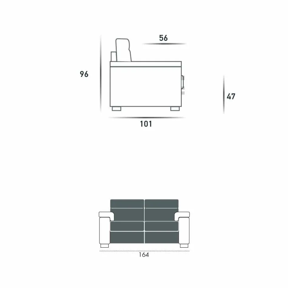 2-osobowa elektryczna sofa relaksacyjna, 2 elektryczne fotele Lilia, wyprodukowana we Włoszech Viadurini