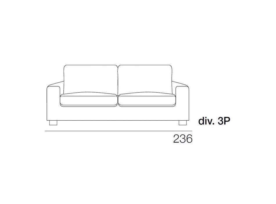 Sofa 3-osobowa z tkaniny w kolorze antracytowym Made in Italy - Normandia Viadurini