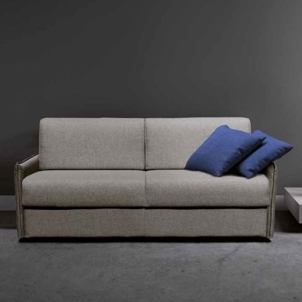 Sofa rozkładana na 2 lub 3 osobową tkaninę na łóżko Made in Italy - Geneviev Viadurini