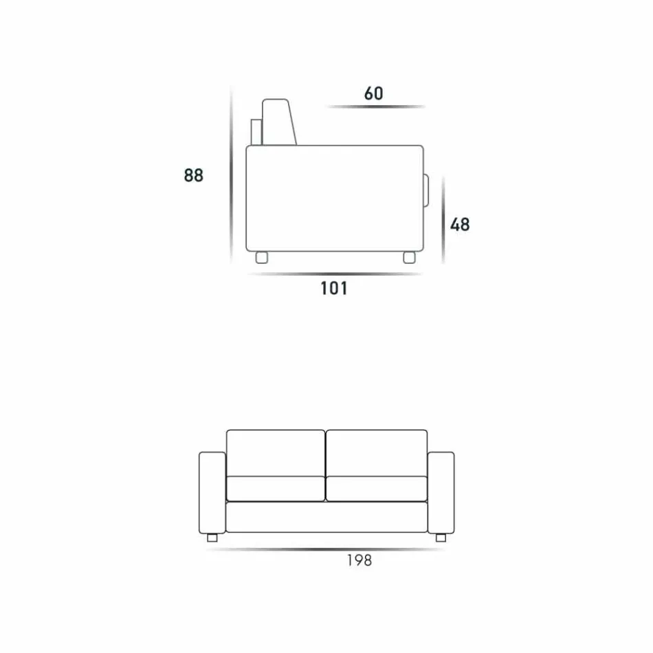 Nowoczesna sofa trzyosobowa z ekoskóry / tkaniny wyprodukowana we Włoszech Mora Viadurini