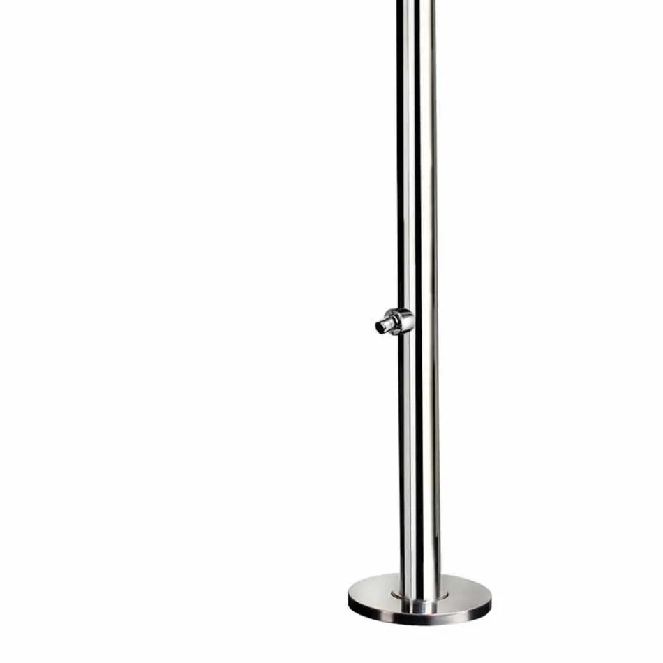 Prysznic zewnętrzny z chromowanej stali nierdzewnej ze spryskiwaczem Made in Italy - Modeo Viadurini