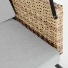 Huśtawka zewnętrzna 3-osobowa z podłokietnikami stalowymi i polirattanem - Settle Viadurini