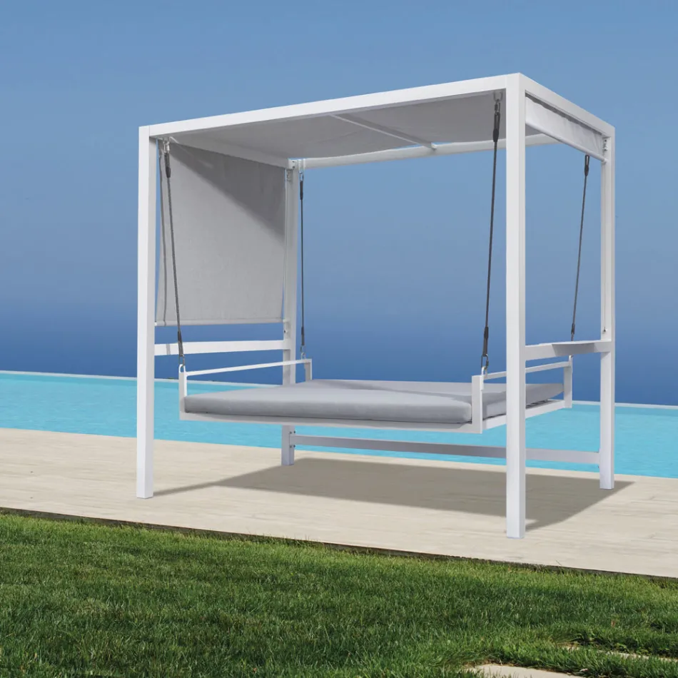 Zawieszona huśtawka ogrodowa z malowanego aluminium - Broccard Viadurini