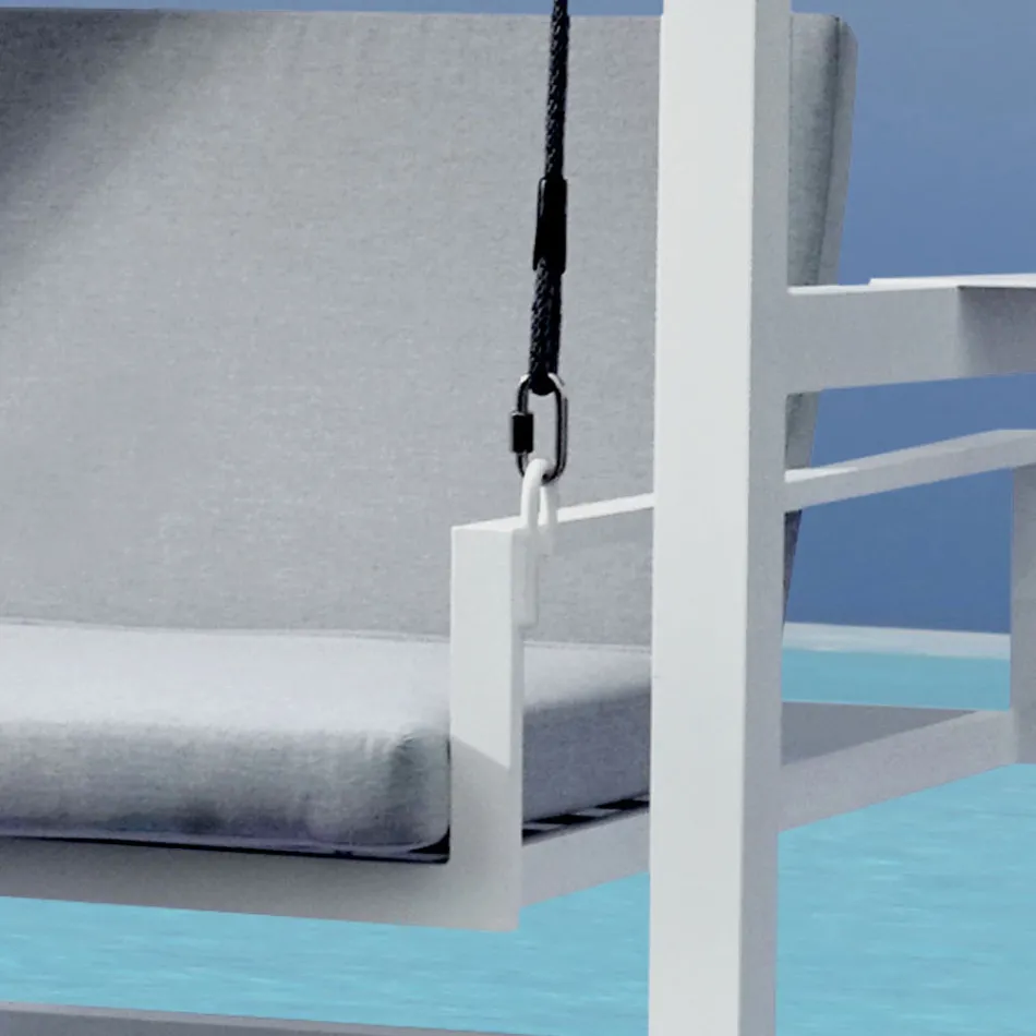 Zawieszona huśtawka ogrodowa wykonana z malowanego aluminium - Broccard Viadurini