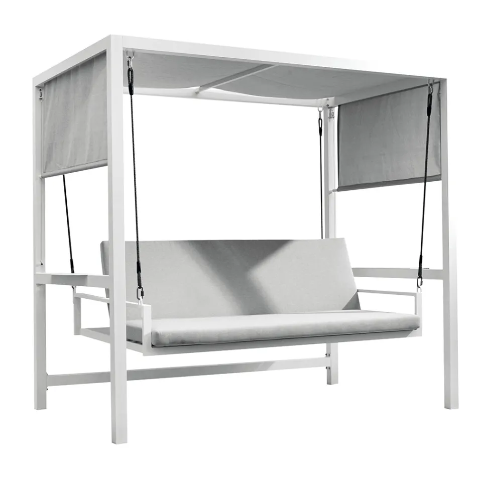 Zawieszona huśtawka ogrodowa z malowanego aluminium - Broccard Viadurini