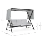 Huśtawka przekształcalna w łóżko do ogrodu ze stali i tkaniny - przypomnienie  Viadurini