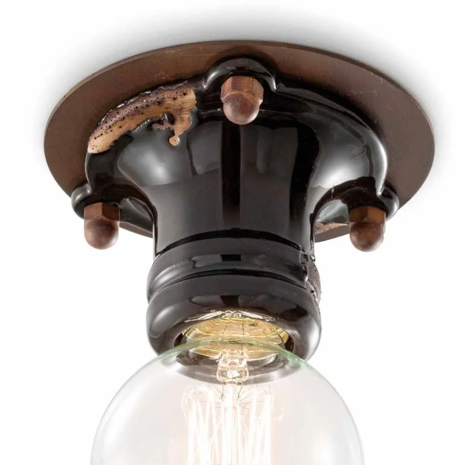 Projekt Reflektor sufitowy retro ceramiczne i metalowe Cloe Ferroluce Viadurini