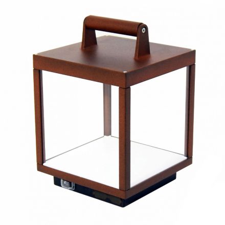 Dekoracyjny zewnętrzny reflektor LED z białego aluminium lub Corten - Bettina Viadurini