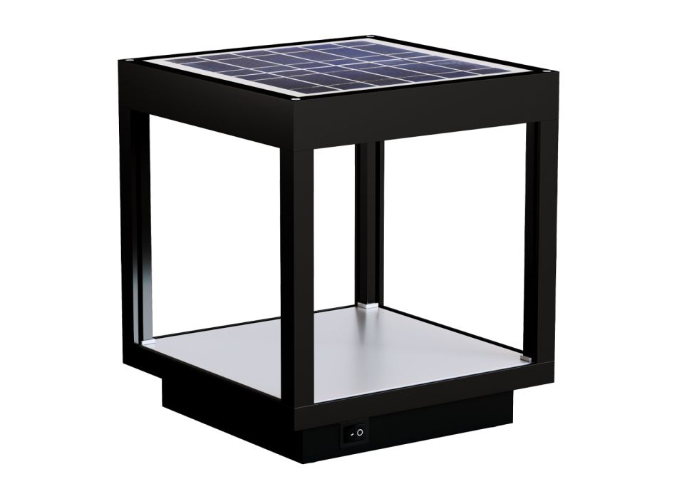 Przenośny reflektor solarny LED w kolorze białym, czarnym lub aluminium Corten - Bettina Viadurini