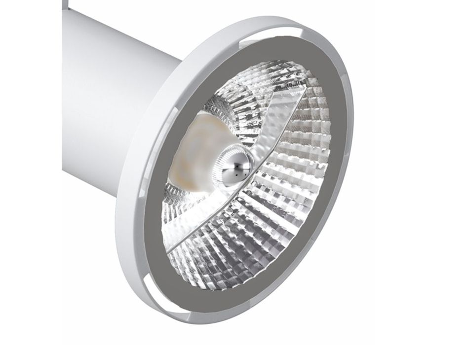 Regulowana lampa sufitowa z białego aluminium, 4 sztuki - Lazzaro Viadurini