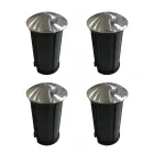 Okrągły reflektor LED 2W do użytku na zewnątrz ze stali nierdzewnej, 4 sztuki - Mayor Viadurini