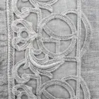 Włoska luksusowa koronkowa szara lniana poszewka na łóżko Sinergia - Stego Viadurini