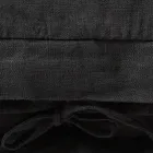 Kwadratowa poszewka na poduszkę z czarnego grubego lnu i koronek Made in Italy - Matero Viadurini