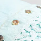 Poszewka na poduszkę z kolorowego lnu, koronki Poema i włoskiej luksusowej lamówki - Stego Viadurini