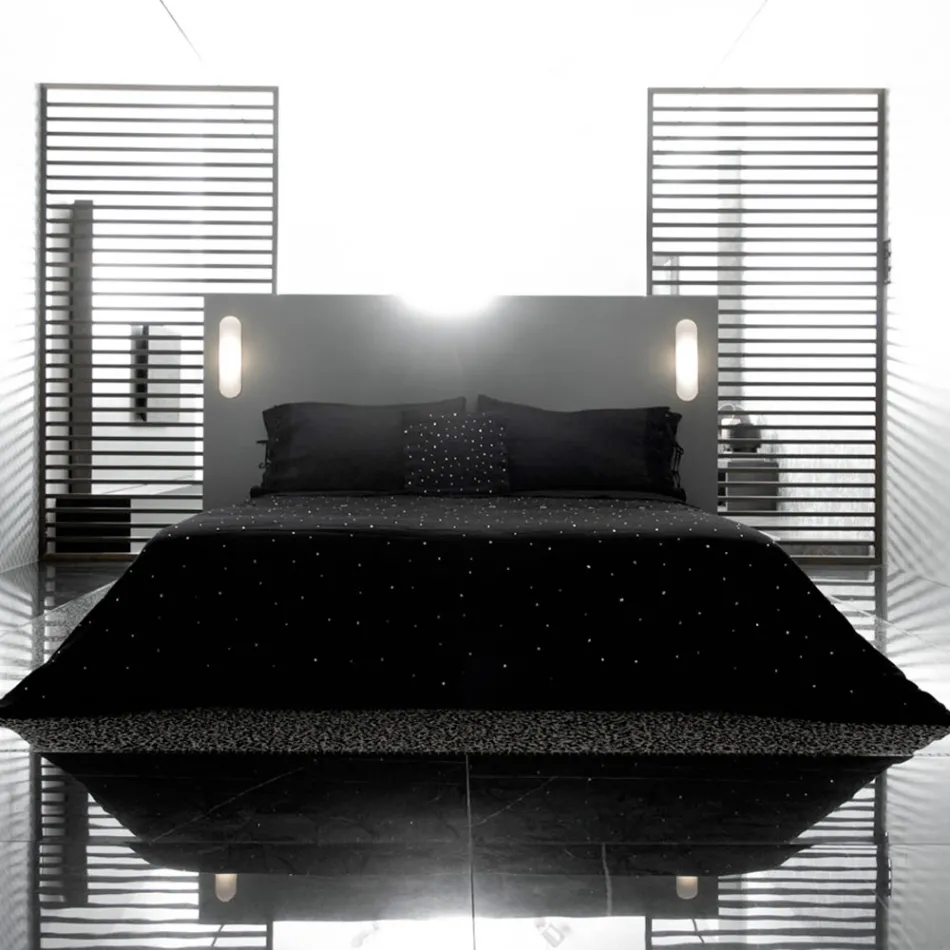 Lniana poszewka na poduszkę z poema koronką i masłem lub czarnymi koronkami Made in Italy - Masone Viadurini